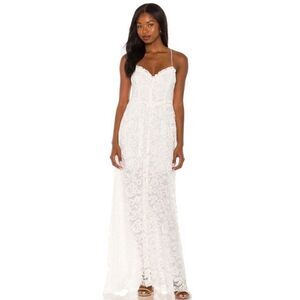For Love & Lemons
Women's White Joelle Maxi Dress